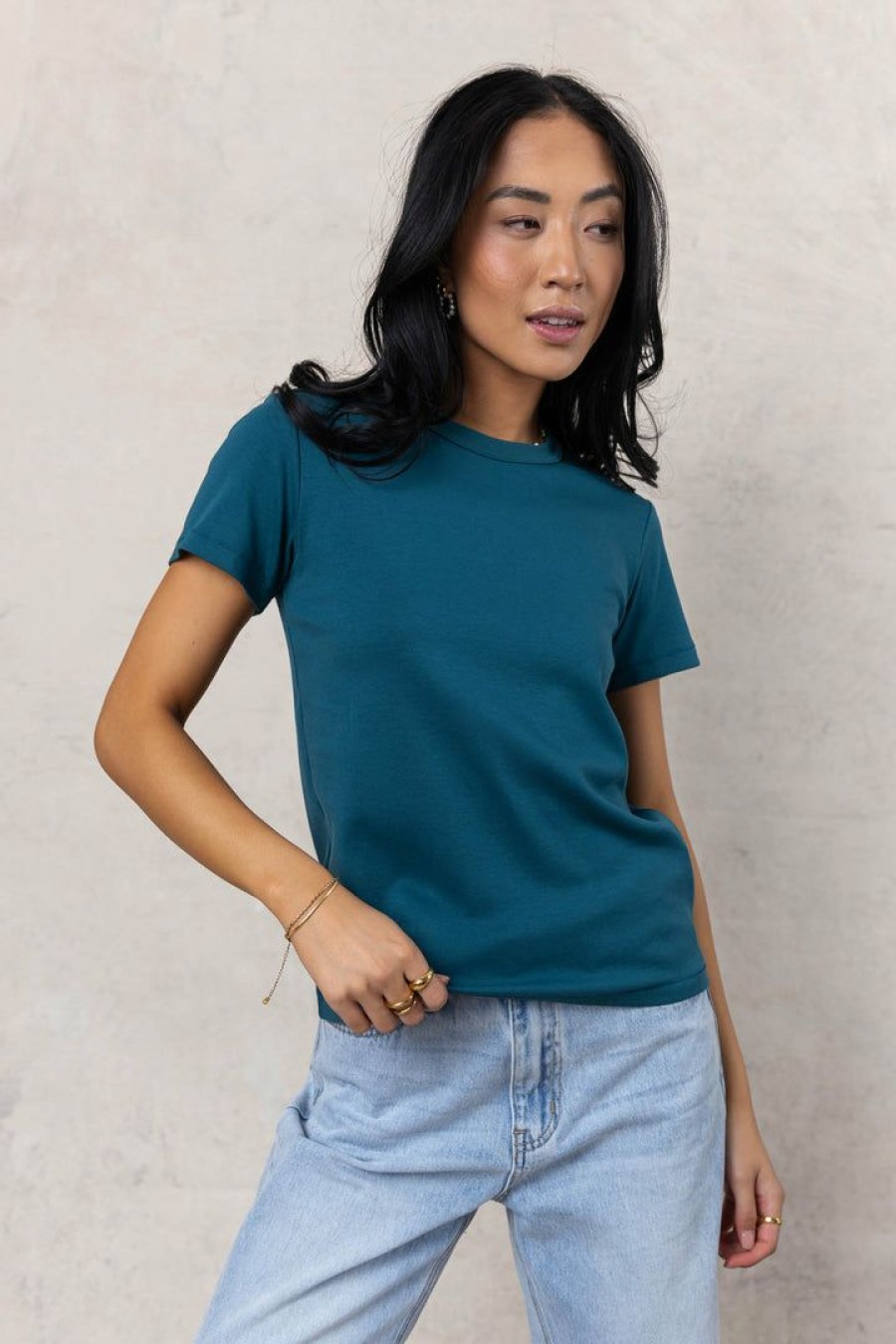 Tops * | Discount Worui Tops Mckenna Tee Shirt In Teal