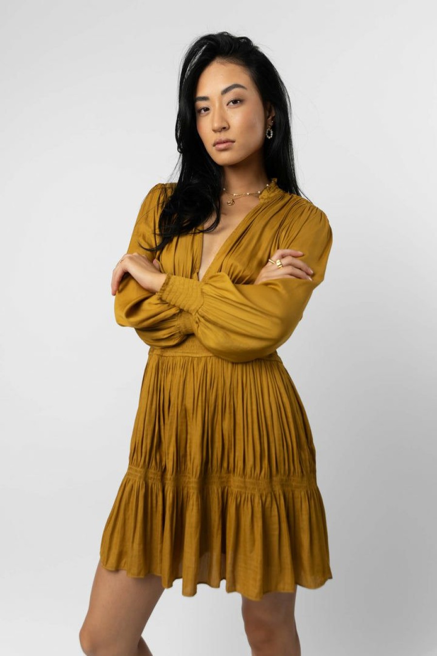 Dresses * | Brand New Mustard Seed Jill Mini Dress In Final Sale Chartreuse