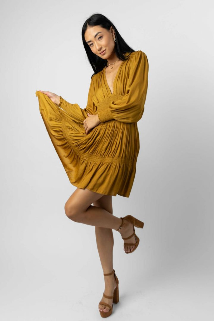 Dresses * | Brand New Mustard Seed Jill Mini Dress In Final Sale Chartreuse