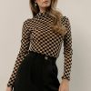 Tops * | Hot Sale Fate Inc Brynn Checkered Top Black