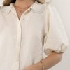 Tops * | Buy Sina Victoria Pearl Collar Top In Tops Ivory