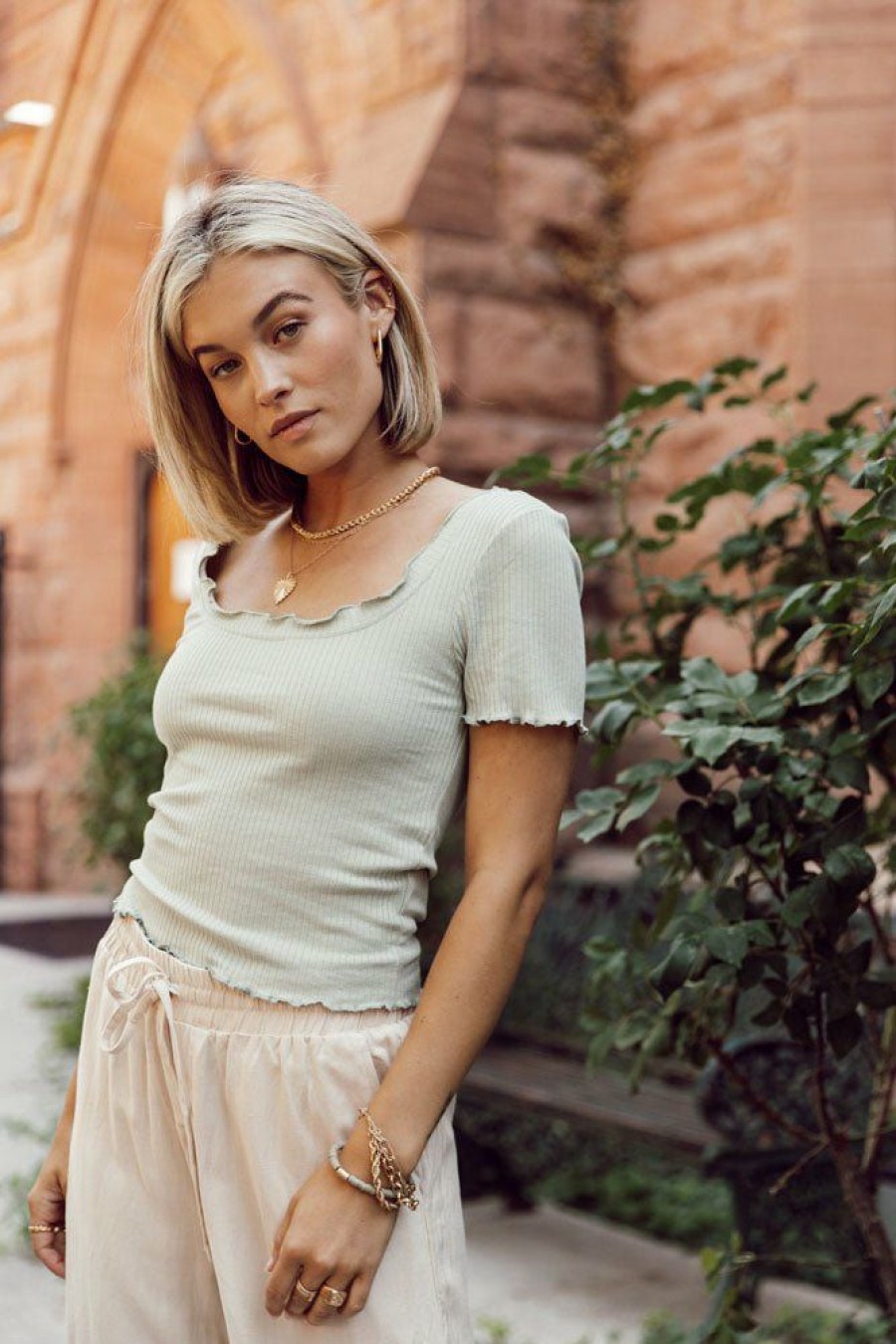 Tops * | Deals Vero Moda Sydia Tee In Final Sale Sage