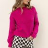 Tops * | Best Pirce Lumiere Raleigh Mock Neck Sweater In Pink