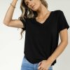 Tops * | Hot Sale Lime N Chili Essentials V Neck Tee In Final Sale Black