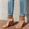 Shoes * | Outlet Free Soul/Miracle Mile Blair Ankle Strap Heels In Nude