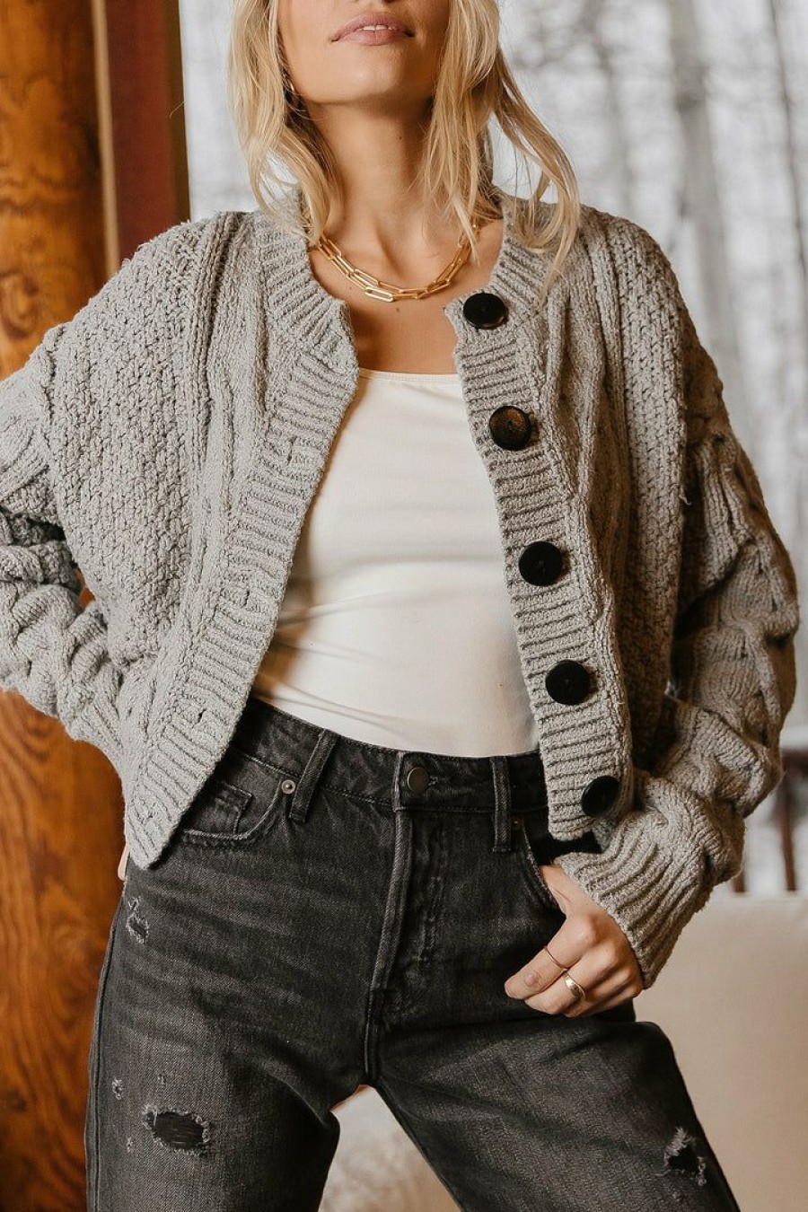 Sweaters * | Flash Sale Sina Winona Cable-Knit Cardigan Final Sale Sweaters