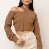 Tops * | Hot Sale Lush Clothing Tops Jordyn Cropped Top Brown