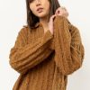 Tops * | Flash Sale Lush Clothing Traveler Cable Pullover Tops Brown