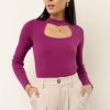 Tops * | Buy Final Touch Collection Brisa Ribbed Bodysuit Magenta