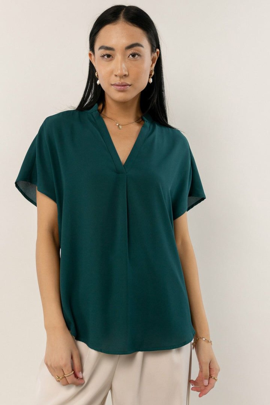 Tops * | Brand New Fun 2 Fun Celeste Blouse In Jade