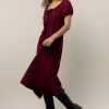 Dresses * | Best Reviews Of Worui Dresses Gene Midi Dress In Burgundy