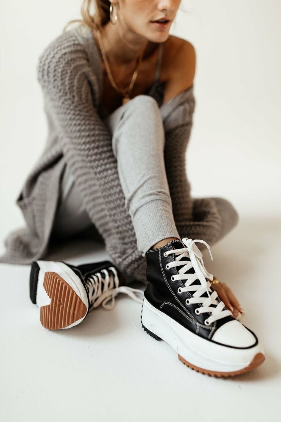 Shoes * | Buy Free Soul/Miracle Mile Kiera Platform Sneakers In Final Sale Shoes Black