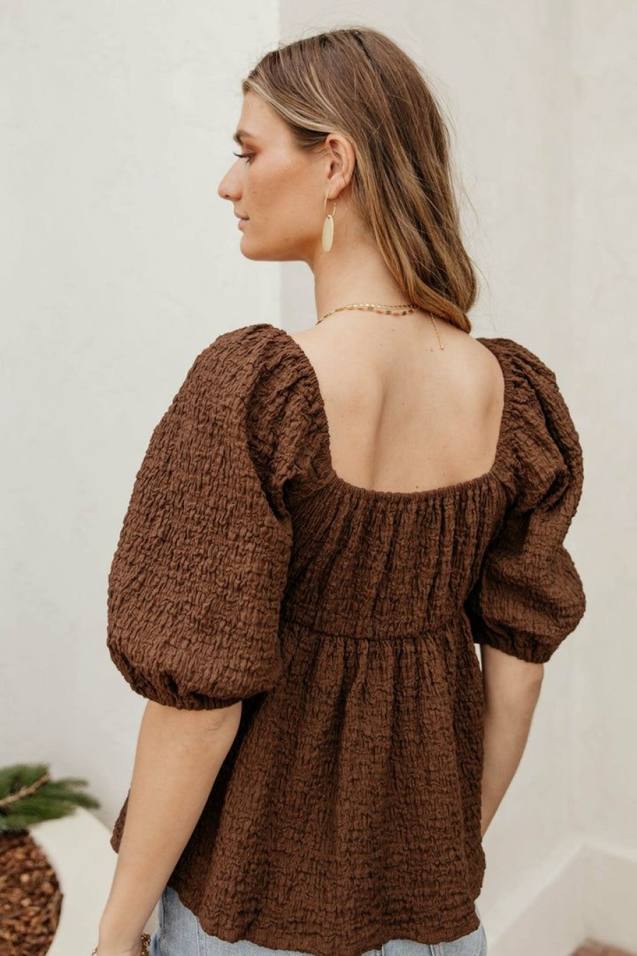 Tops * | Hot Sale Millibon Polymond Dk Inc Tops Brighton Top In Final Sale Brown