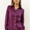 Tops * | Brand New Fun 2 Fun Tops Keagan Button Up In Final Sale Purple