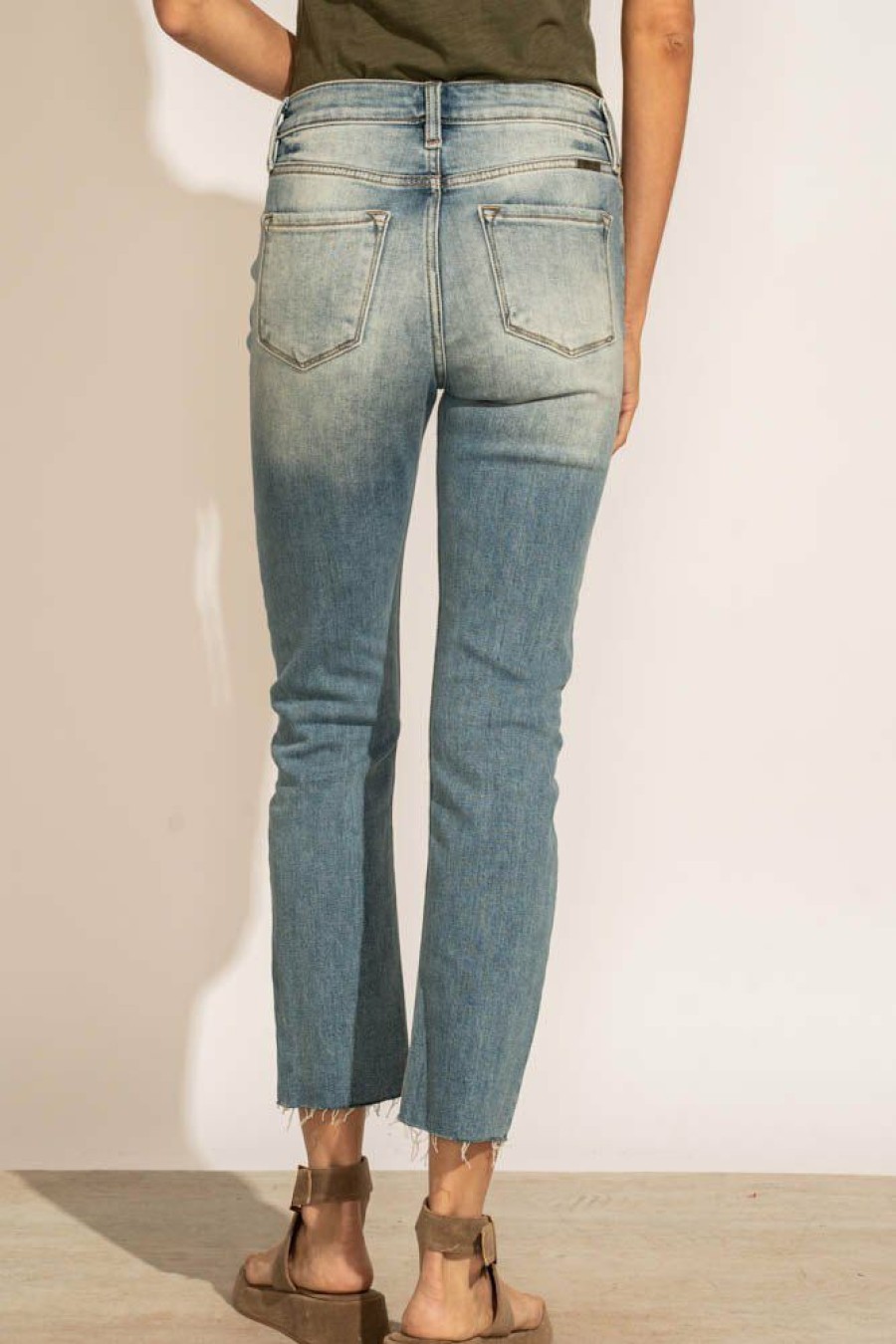 Jeans * | Cheap Jeans Kancan Celine Straight Leg Denim Light Wash