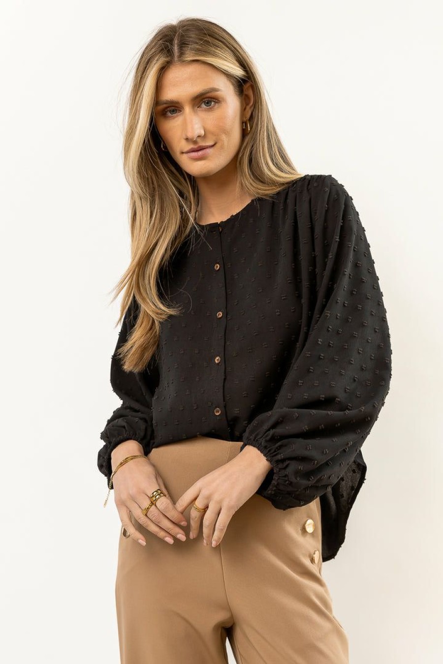 Tops * | Discount Maize New Arrivals Nina Button Up In Black