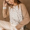 Tops * | Cheap Hem&Thread Vada Color-Block Top Final Sale Sweaters Taupe