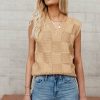 Tops * | Budget Sina Rudie Sweater Vest In Tops Tan