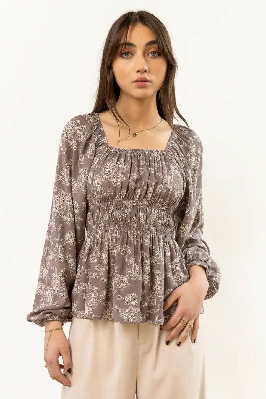 Tops * | Flash Sale Final Touch Collection Gala Blouse In Tops Grey