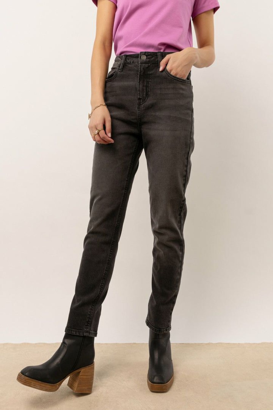 Jeans * | Best Sale Cello Jeans Bohme Mom Jeans In Final Sale Black