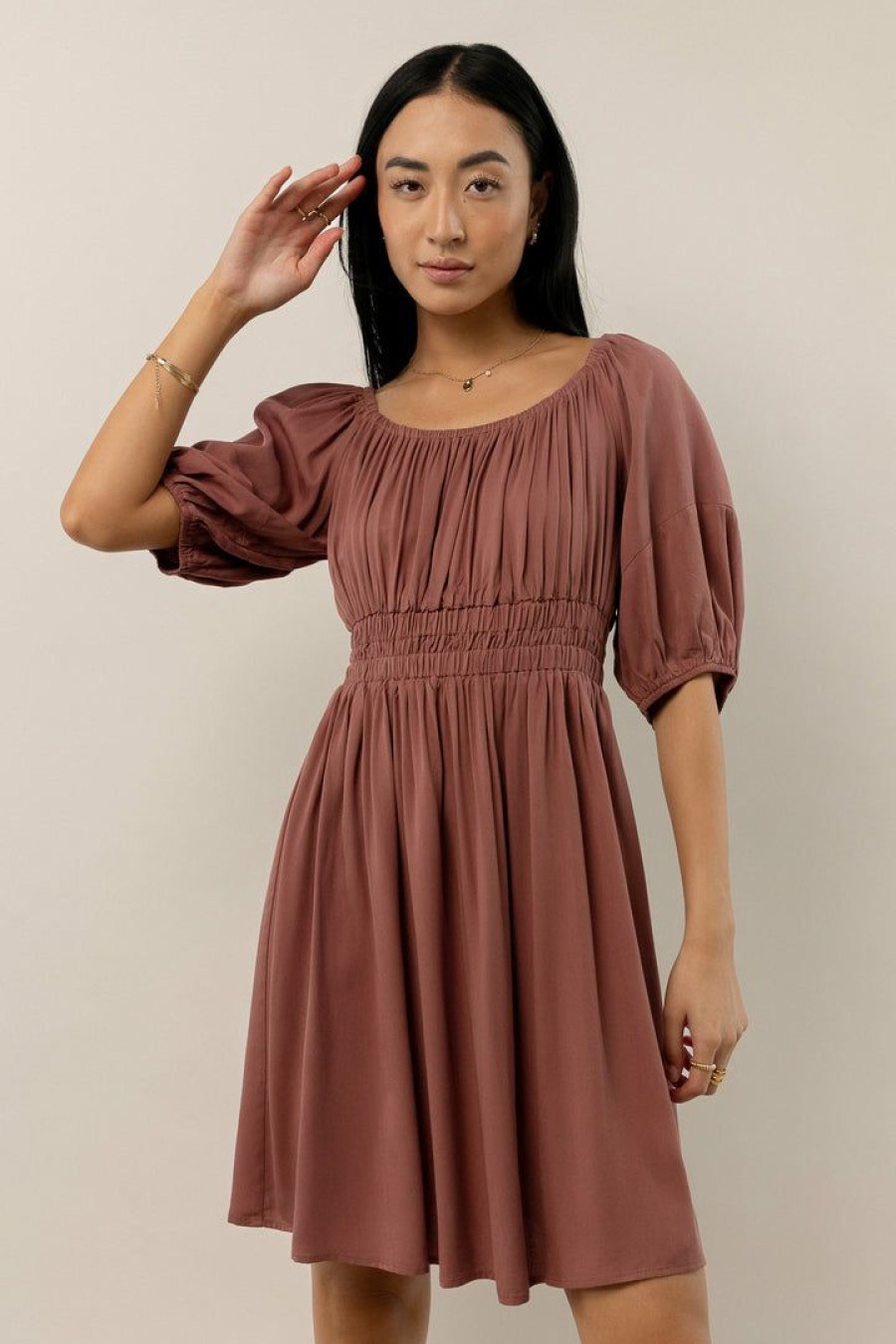 Dresses * | Flash Sale Sina Dresses Rhea Mini Dress In Mauve