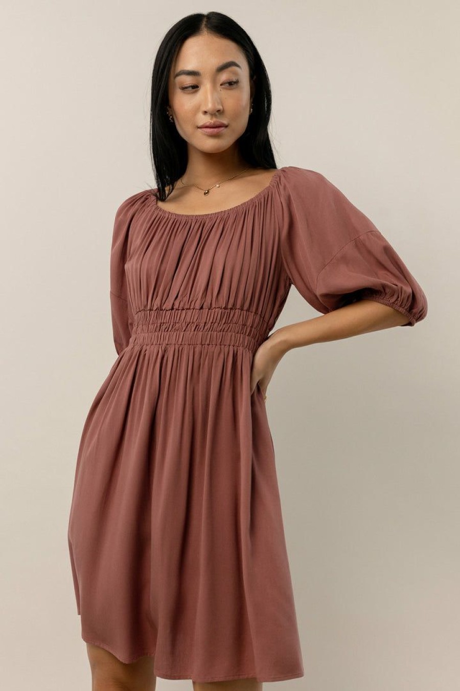 Dresses * | Flash Sale Sina Dresses Rhea Mini Dress In Mauve