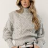 Tops * | New Vero Moda Helga Cable-Knit Sweater In Grey