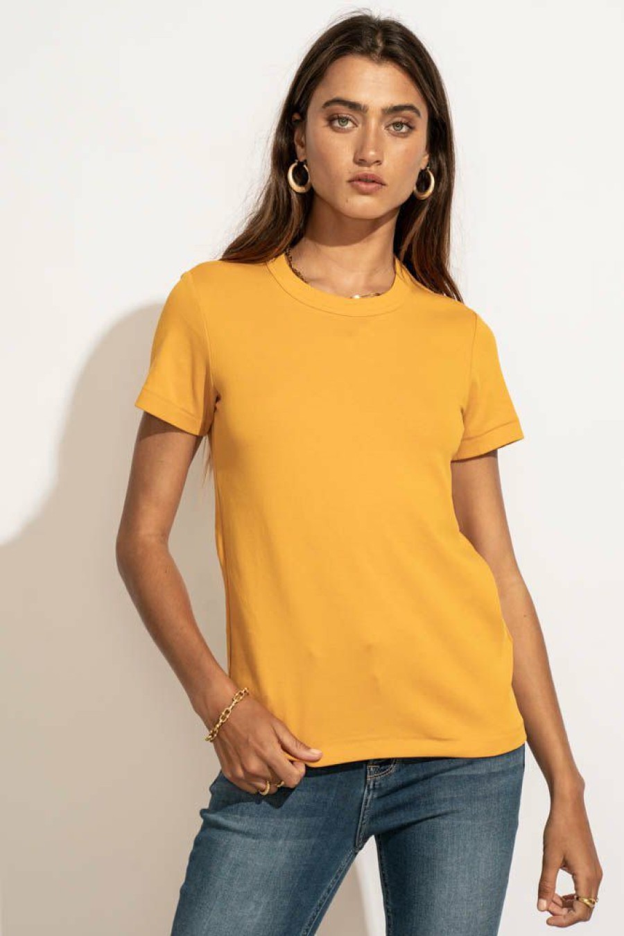 Tops * | Promo Worui Tops Mckenna Tee Shirt In Mustard