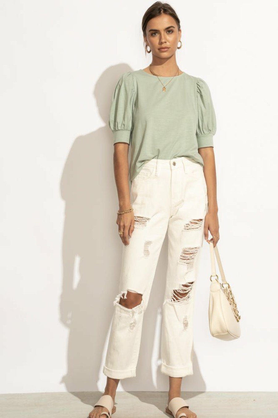 Jeans * | Budget Plastic Vervet Idabel Mom Jeans Ivory