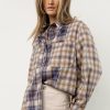 Tops * | Flash Sale Promesa Blakely Plaid Button Down Brown