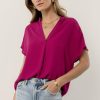 Tops * | Cheap Fun 2 Fun Celeste Blouse In Tops Fuchsia