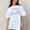 Tops * | Cheapest Wellmade Inc Tops Zion Graphic Tee Off White