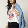 Tops * | Deals Sweet Claire Tops Stay Golden Graphic Tee Cream