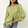 Tops * | Discount Flying Tomato New Arrivals Raine Button Up Chartreuse