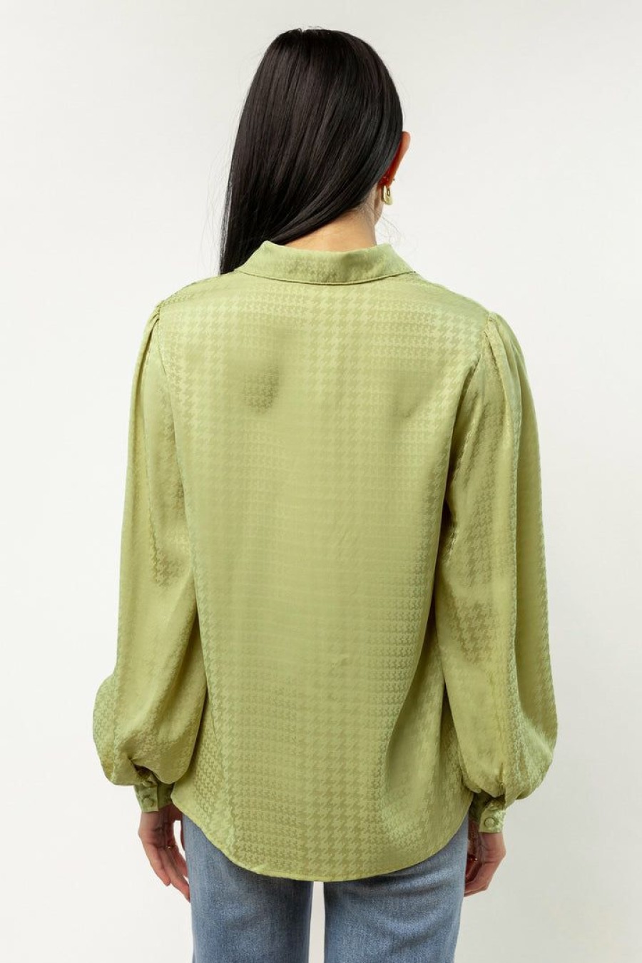 Tops * | Discount Flying Tomato New Arrivals Raine Button Up Chartreuse